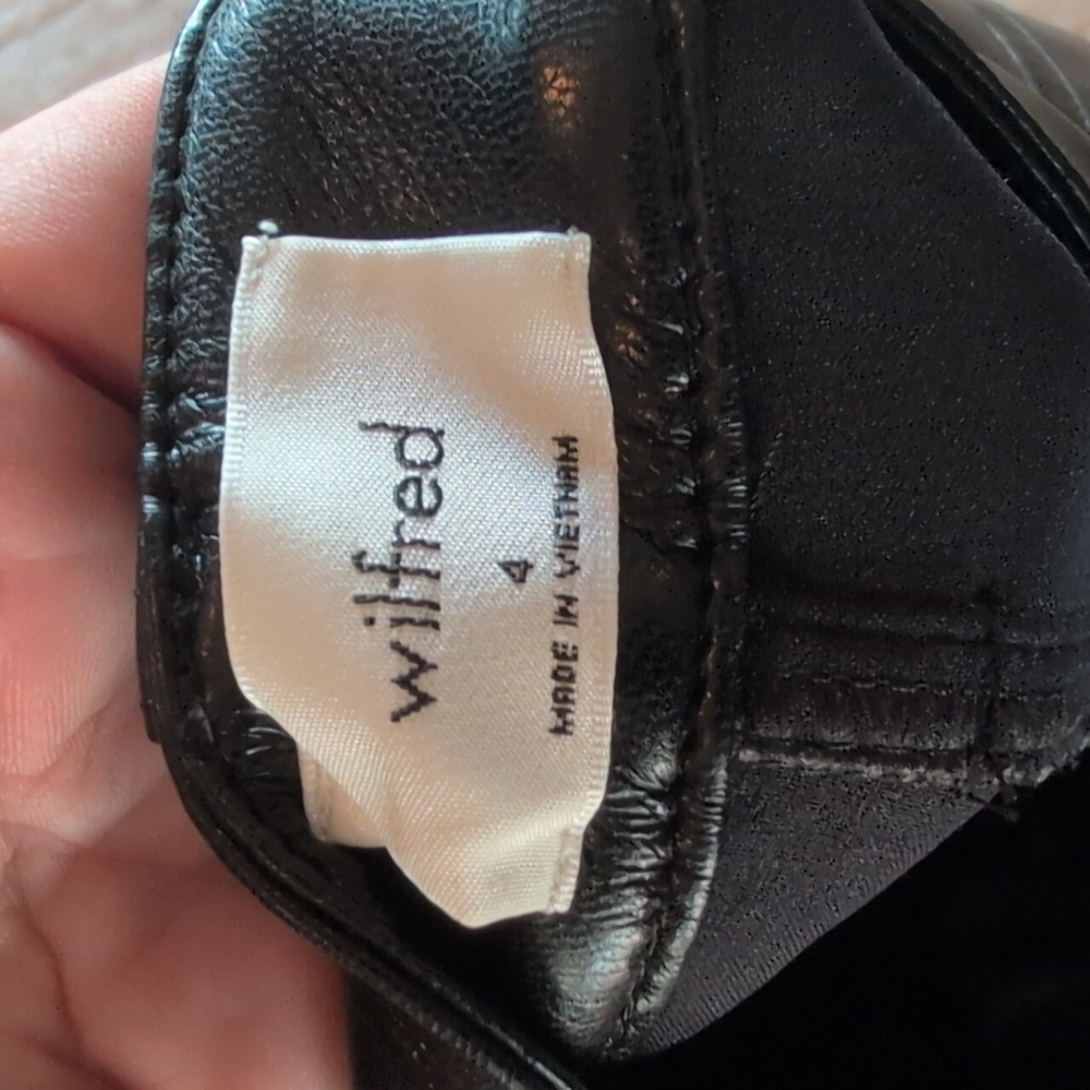Wilfred Melina Cropped Faux Leather Pants 4 Black Noir - Picture 9 of 9